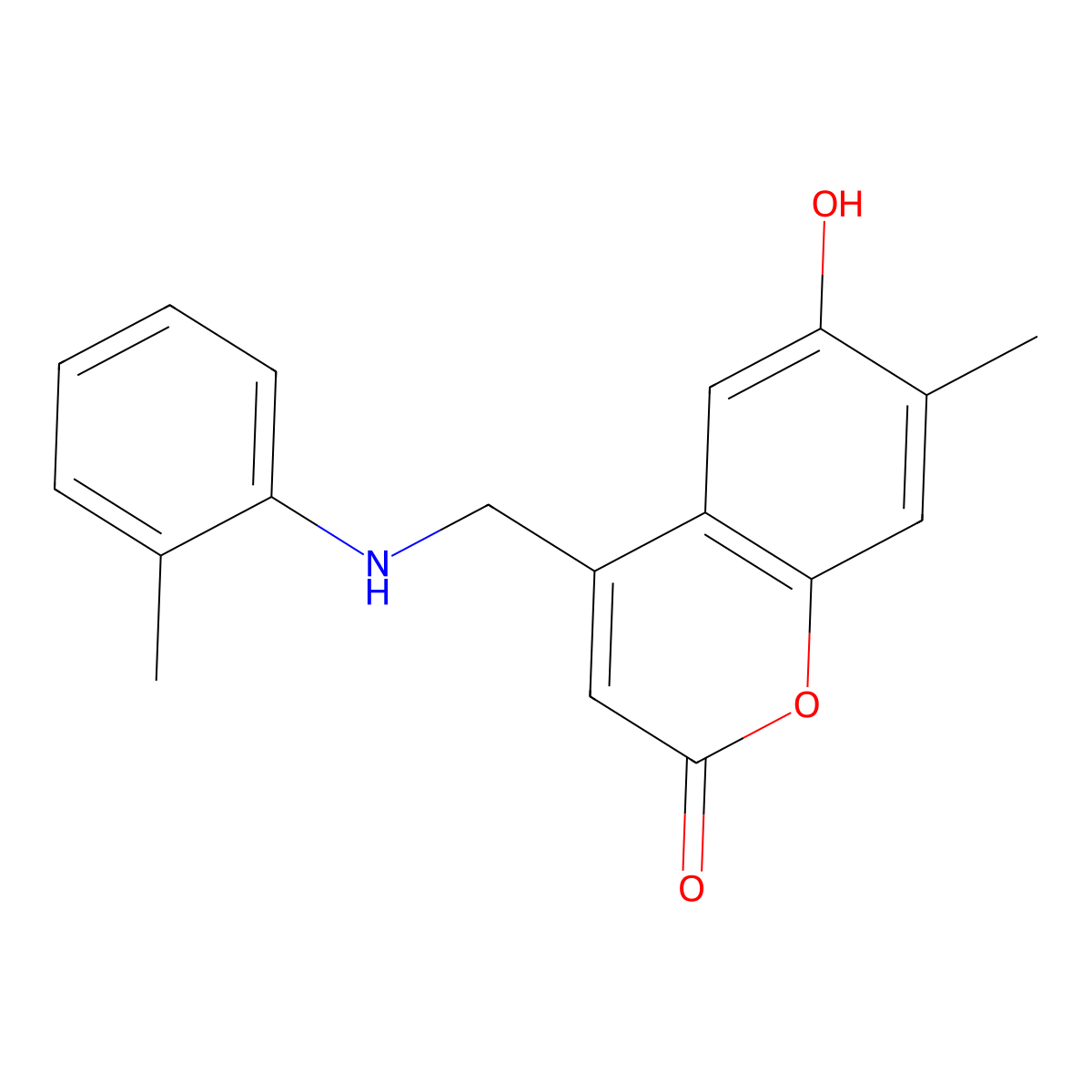 6-hydroxy-7-methyl-4-{[(2-methylphenyl)amino]methyl}-2H-chromen-2-one molecular structure, CAS 859861-10-2