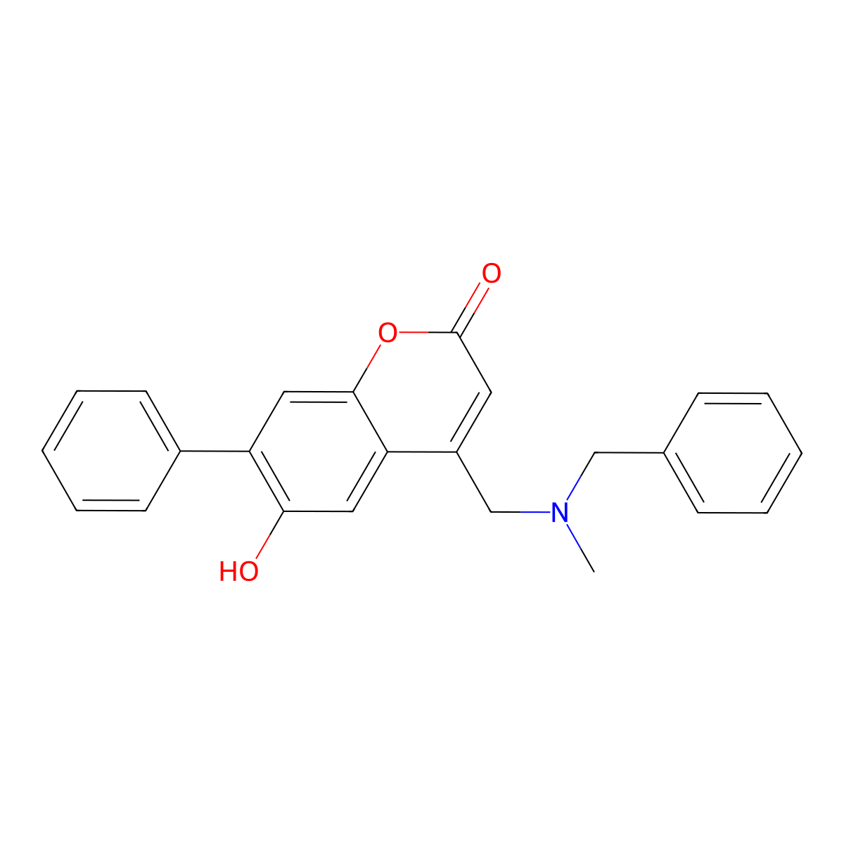 4-{[benzyl(methyl)amino]methyl}-6-hydroxy-7-phenyl-2H-chromen-2-one molecular structure, CAS 859863-19-7