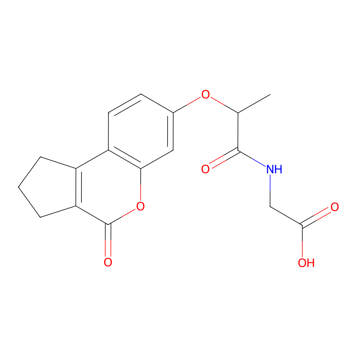 N-{2-[(4-oxo-1,2,3,4-tetrahydrocyclopenta[c]chromen-7-yl)oxy]propanoyl}glycine molecular structure, CAS 859863-32-4