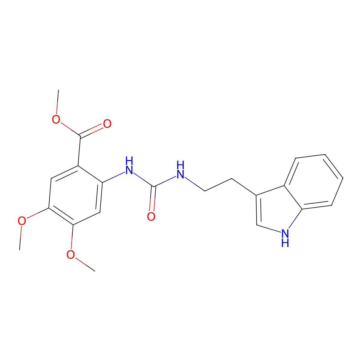 methyl 2-({[2-(1H-indol-3-yl)ethyl]carbamoyl}amino)-4,5-dimethoxybenzoate molecular structure, CAS 859864-18-9
