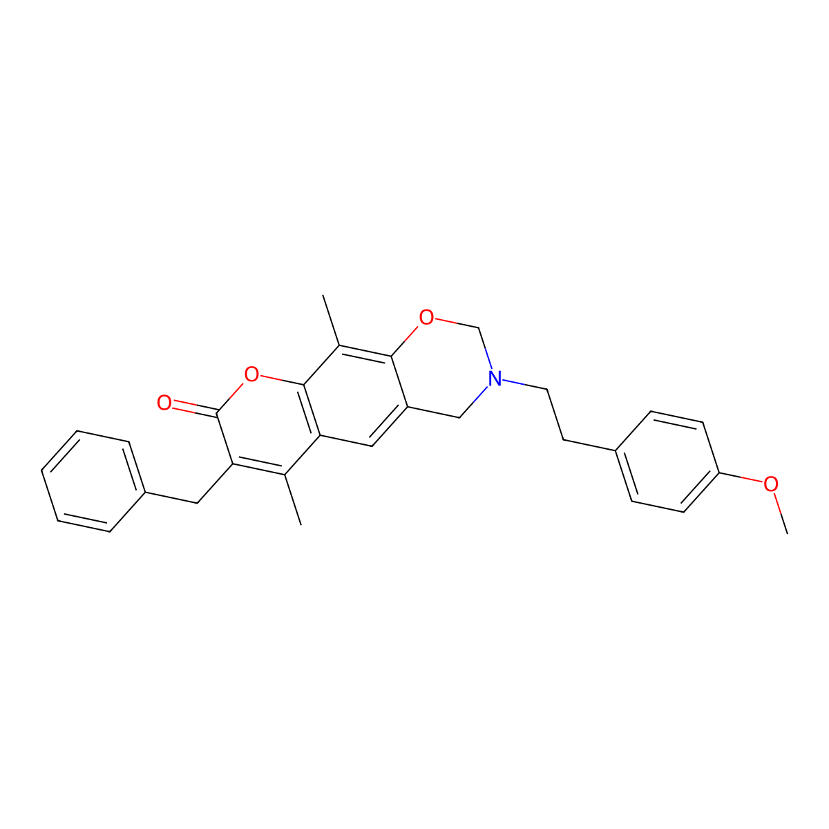 7-benzyl-3-[2-(4-methoxyphenyl)ethyl]-6,10-dimethyl-3,4-dihydro-2H,8H-chromeno[6,7-e][1,3]oxazin-8-one molecular structure, CAS 859864-51-0