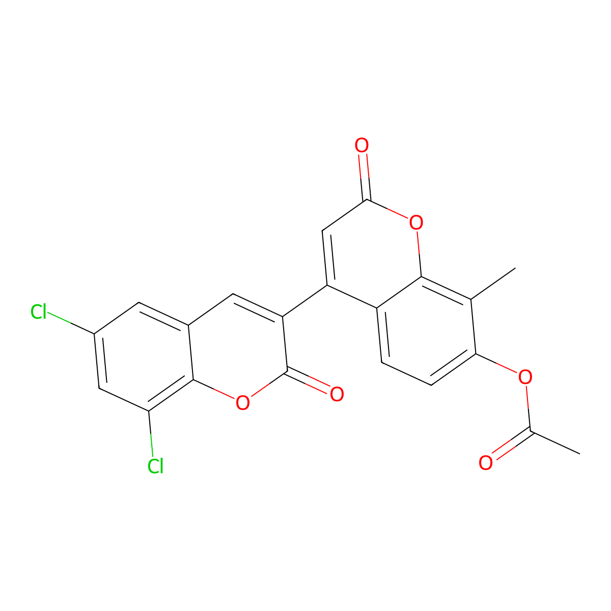 4-(6,8-dichloro-2-oxo-2H-chromen-3-yl)-8-methyl-2-oxo-2H-chromen-7-yl acetate molecular structure, CAS 859864-85-0