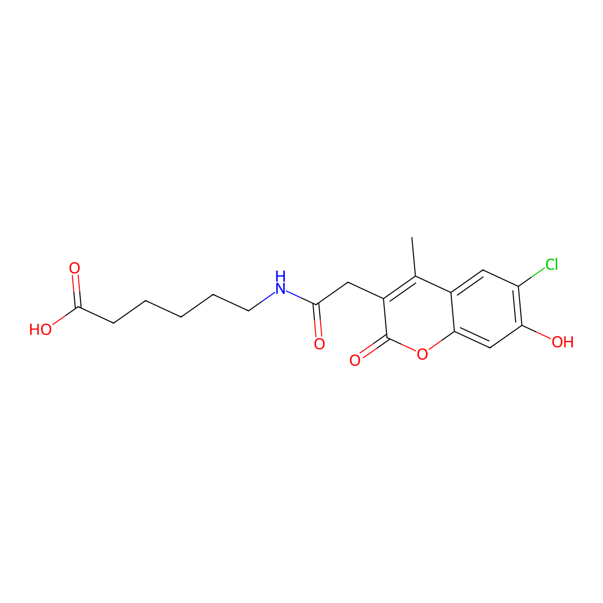 6-{[(6-chloro-7-hydroxy-4-methyl-2-oxo-2H-chromen-3-yl)acetyl]amino}hexanoic acid molecular structure, CAS 859867-65-5