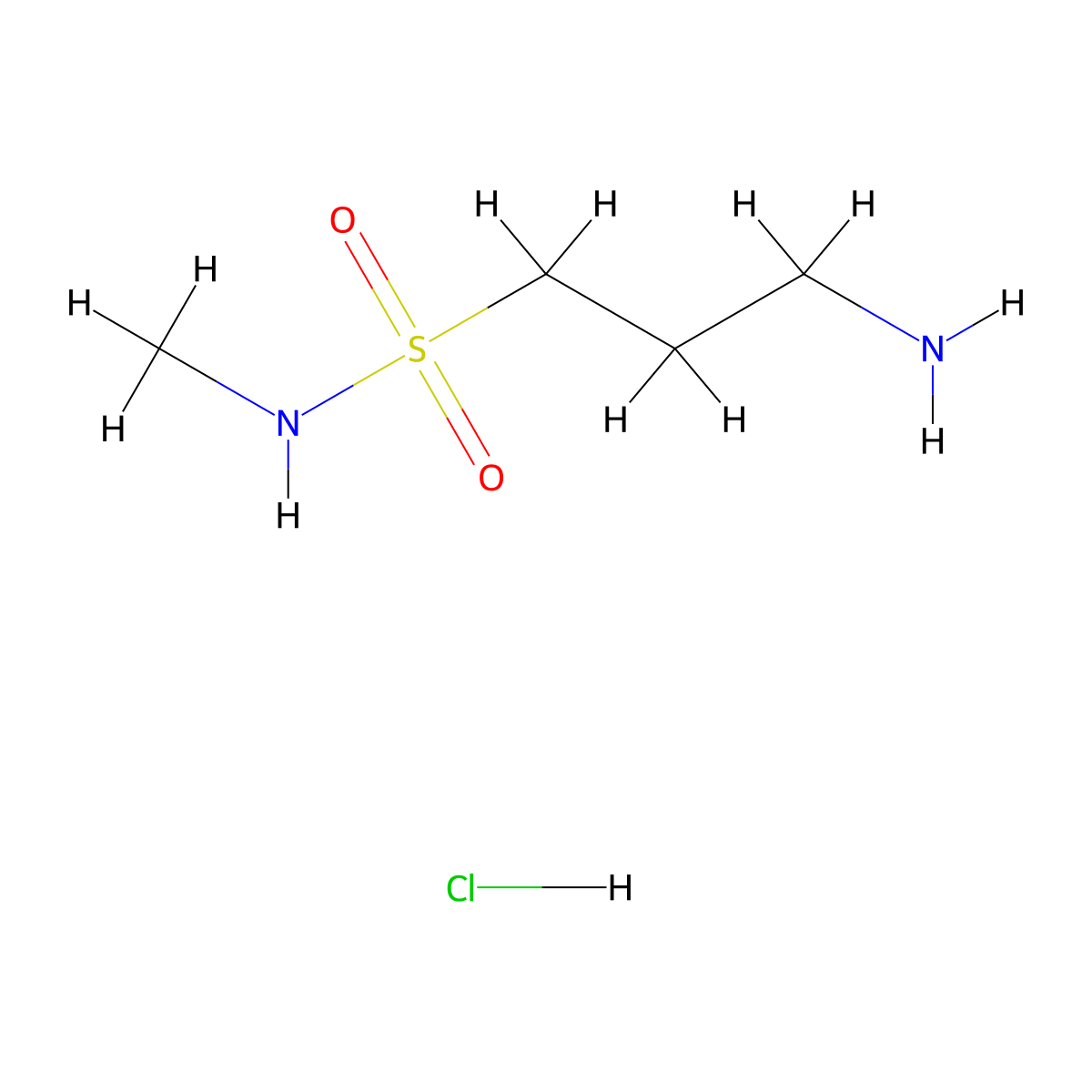 3-amino-N-methylpropane-1-sulfonamide hydrochloride molecular structure, CAS 859874-14-9