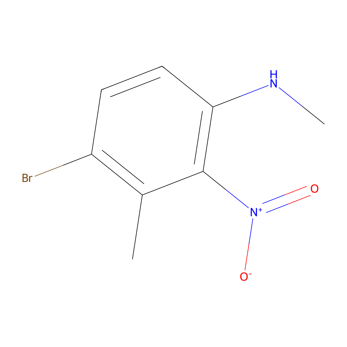 4-bromo-N,3-dimethyl-2-nitroaniline molecular structure, CAS 859914-00-4