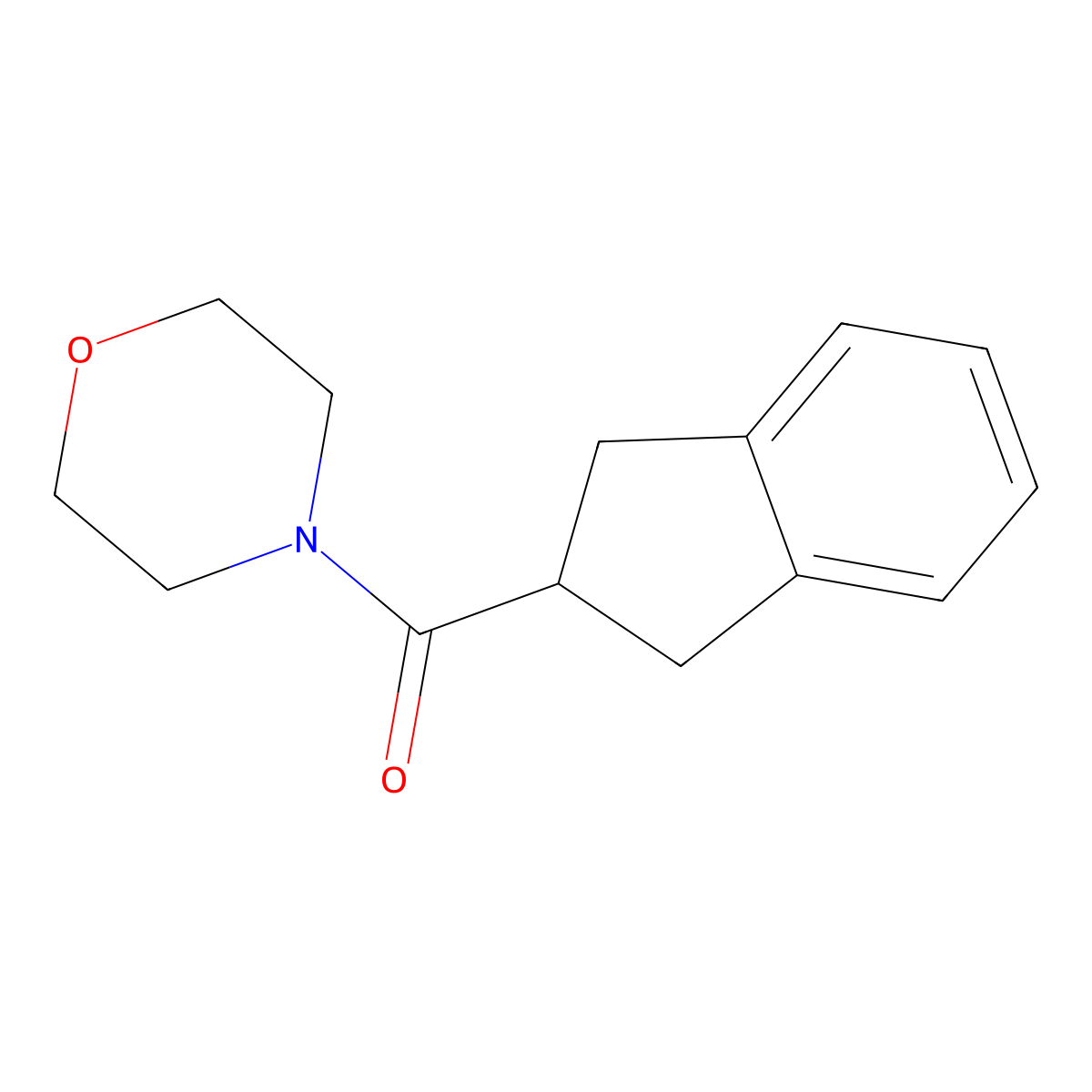 Methanone, (2-indanyl)(4-morpholyl)- molecular structure, CAS 859914-96-8