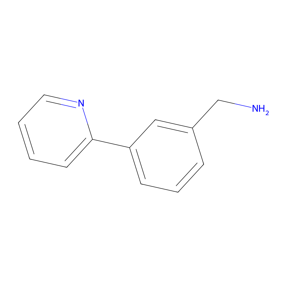 (3-(Pyridin-2-yl)phenyl)methanamine molecular structure, CAS 859915-26-7