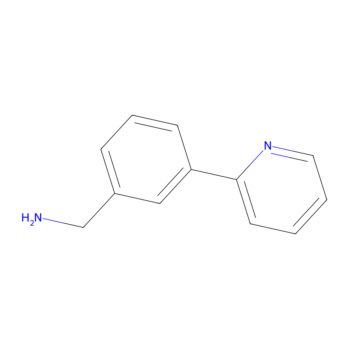 (3-(Pyridin-2-yl)phenyl)methanamine molecular structure, CAS 859915-26-7