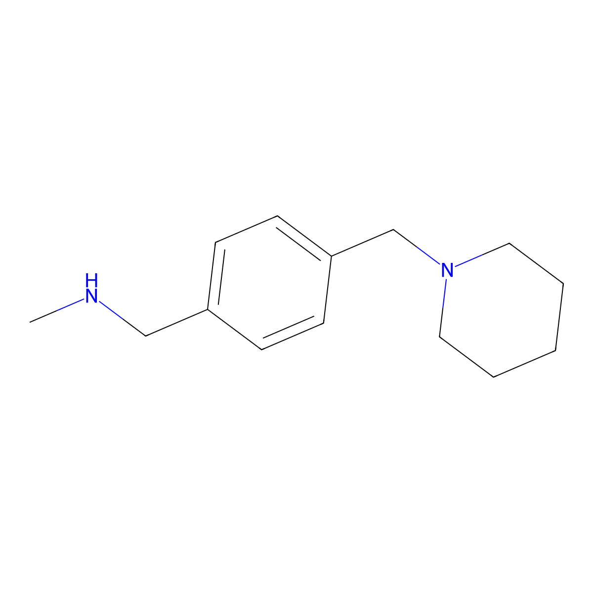 N-methyl-1-[4-(piperidin-1-ylmethyl)phenyl]methanamine molecular structure, CAS 859915-28-9