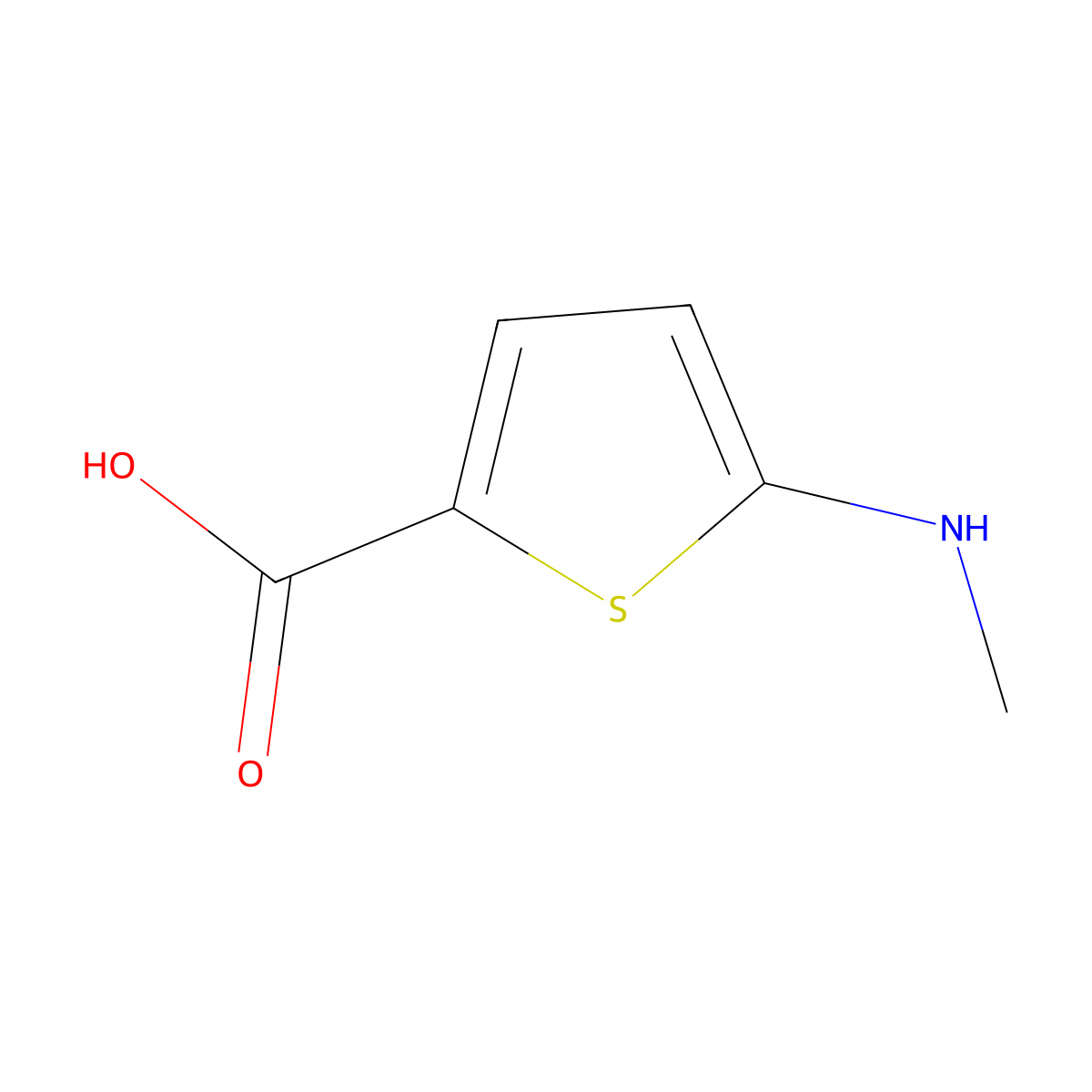 5-(Methylamino)thiophene-2-carboxylic acid molecular structure, CAS 859915-40-5