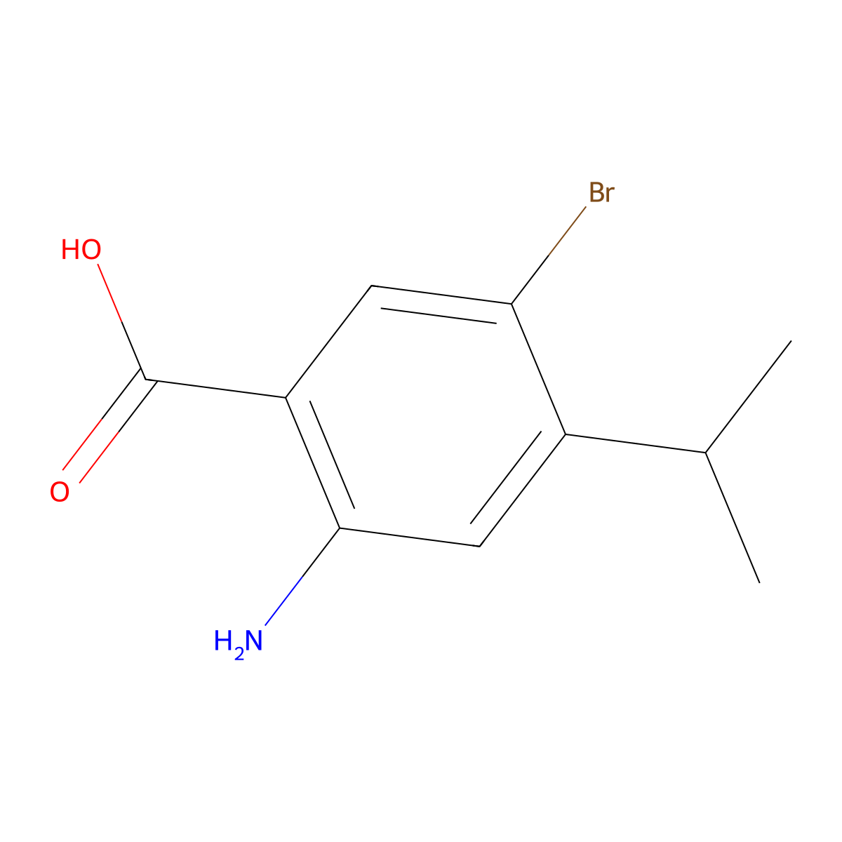 2-Amino-5-bromo-4-isopropylbenzoic acid molecular structure, CAS 859937-44-3