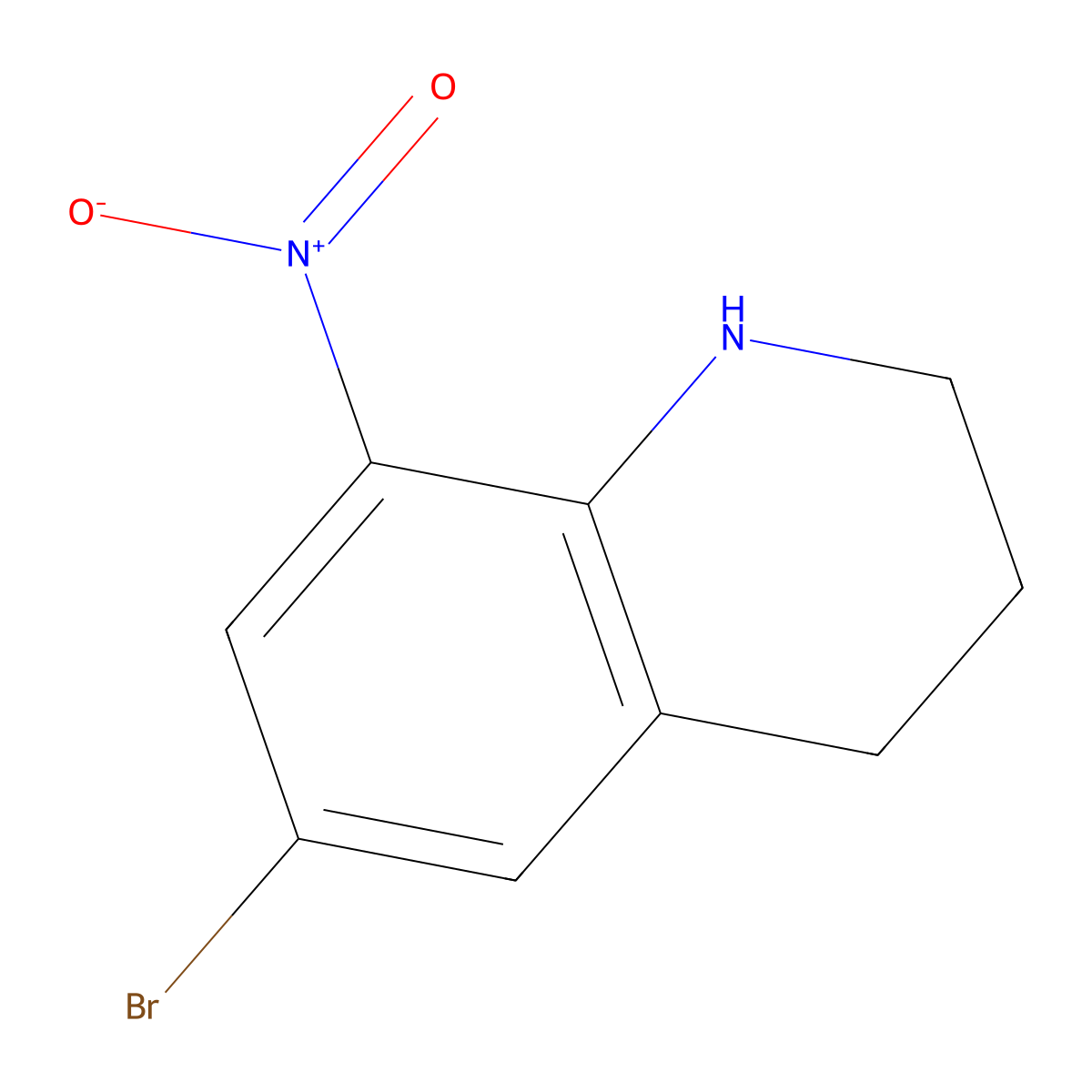 6-Bromo-8-nitro-1,2,3,4-tetrahydroquinoline molecular structure, CAS 859958-91-1