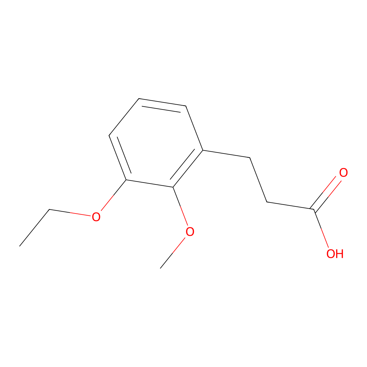 3-(3-Ethoxy-2-methoxyphenyl)propanoic acid molecular structure, CAS 859967-09-2