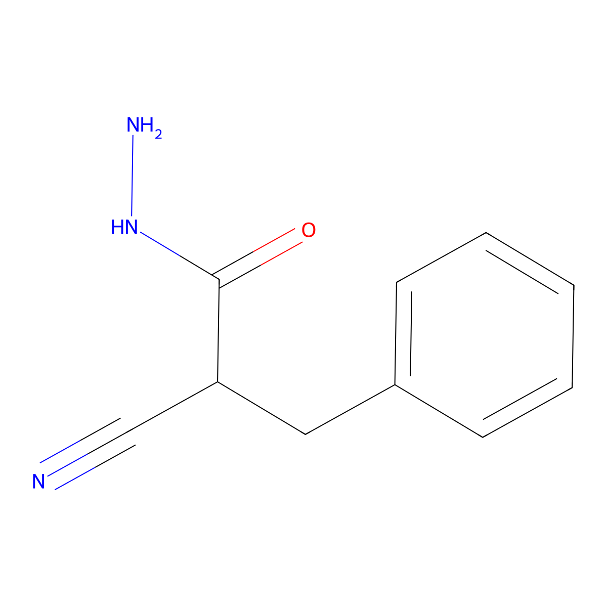 2-Cyano-3-phenylpropanehydrazide molecular structure, CAS 859967-58-1