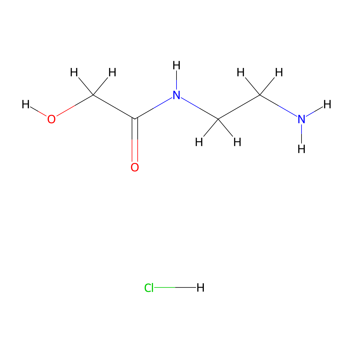 N-(2-aminoethyl)-2-hydroxyacetamide hydrochloride molecular structure, CAS 859980-09-9