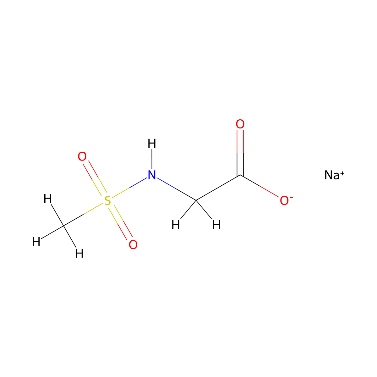 Sodium 2-methanesulfonamidoacetate molecular structure, CAS 859980-63-5