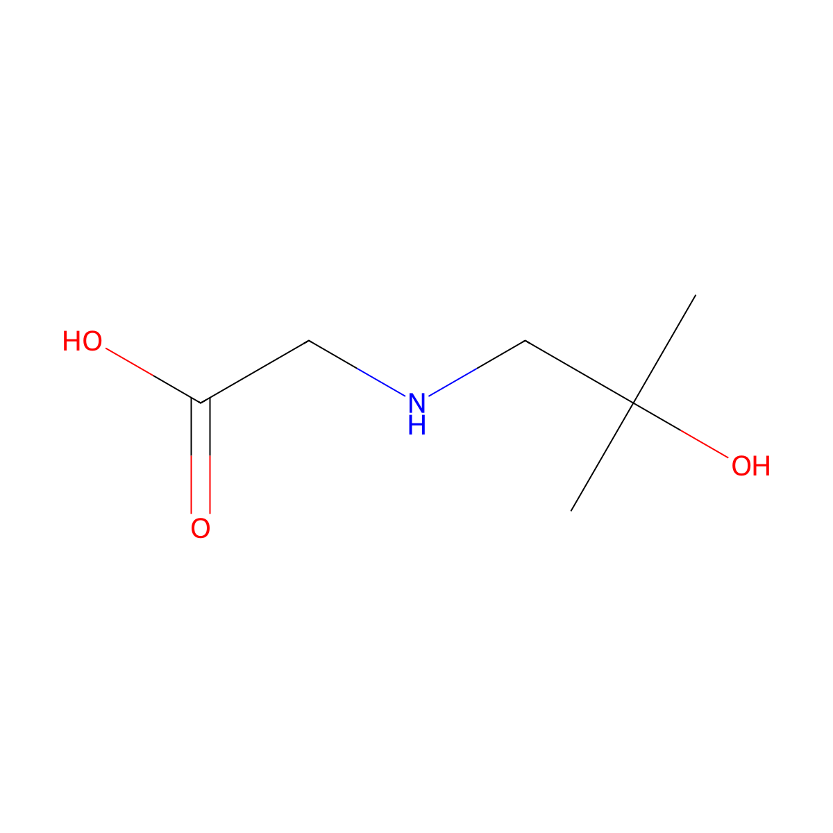 2-[(2-Hydroxy-2-methylpropyl)amino]acetic acid molecular structure, CAS 859980-84-0