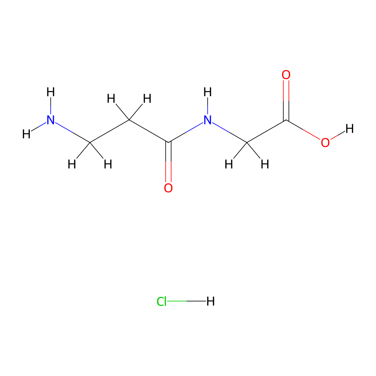 2-(3-Aminopropanamido)acetic acid hydrochloride molecular structure, CAS 859981-14-9