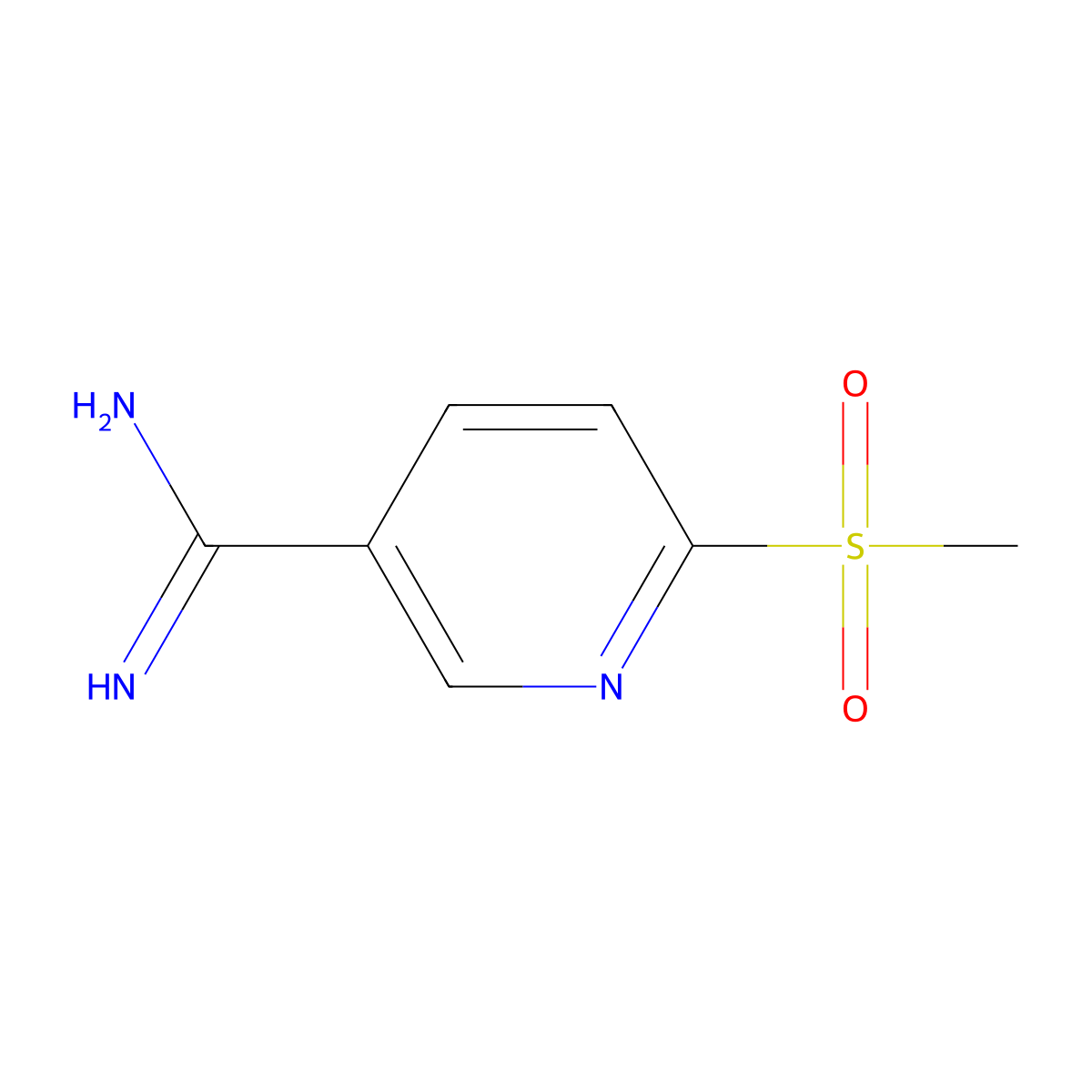 6-(Methylsulfonyl)nicotinimidamide molecular structure, CAS 859987-11-4