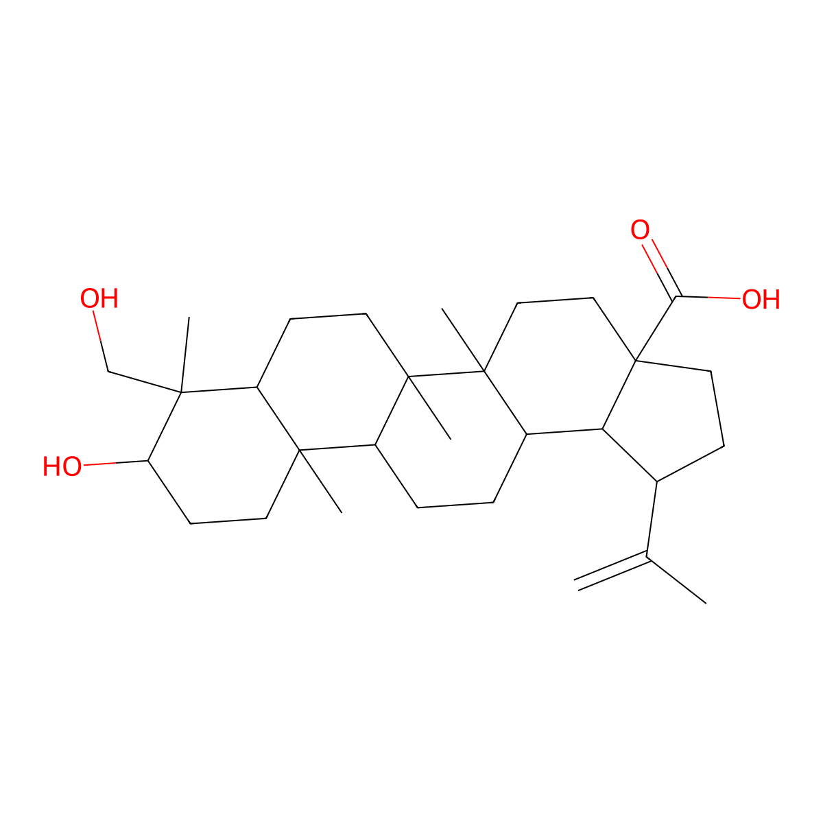 23-Hydroxybetulinic acid molecular structure, CAS 85999-40-2
