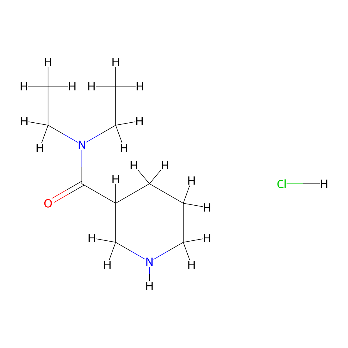 N,N-diethylpiperidine-3-carboxamide hydrochloride molecular structure, CAS 859996-19-3