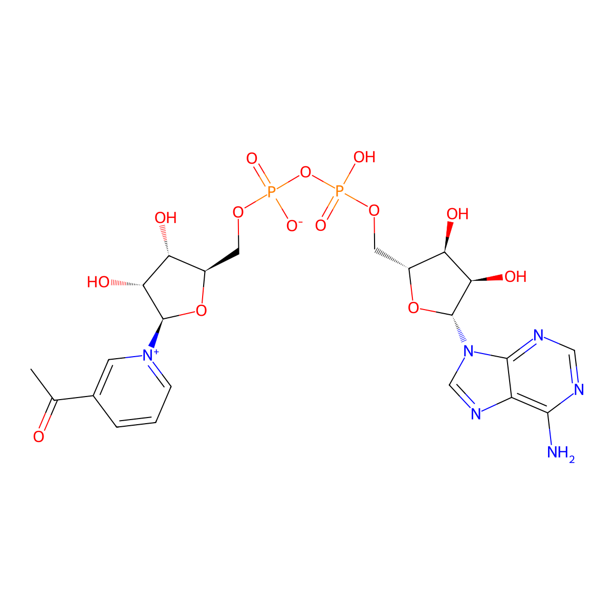 Acetylpyridine adenine dinucleotide molecular structure, CAS 86-08-8