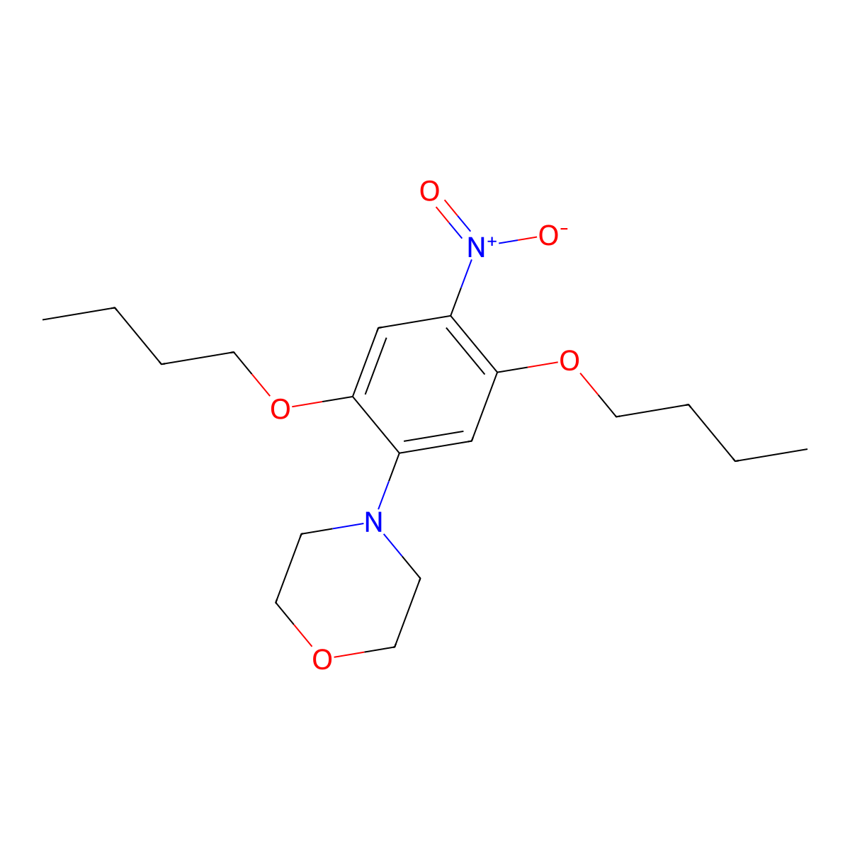 4-(2,5-Dibutoxy-4-nitrophenyl)morpholine molecular structure, CAS 86-15-7
