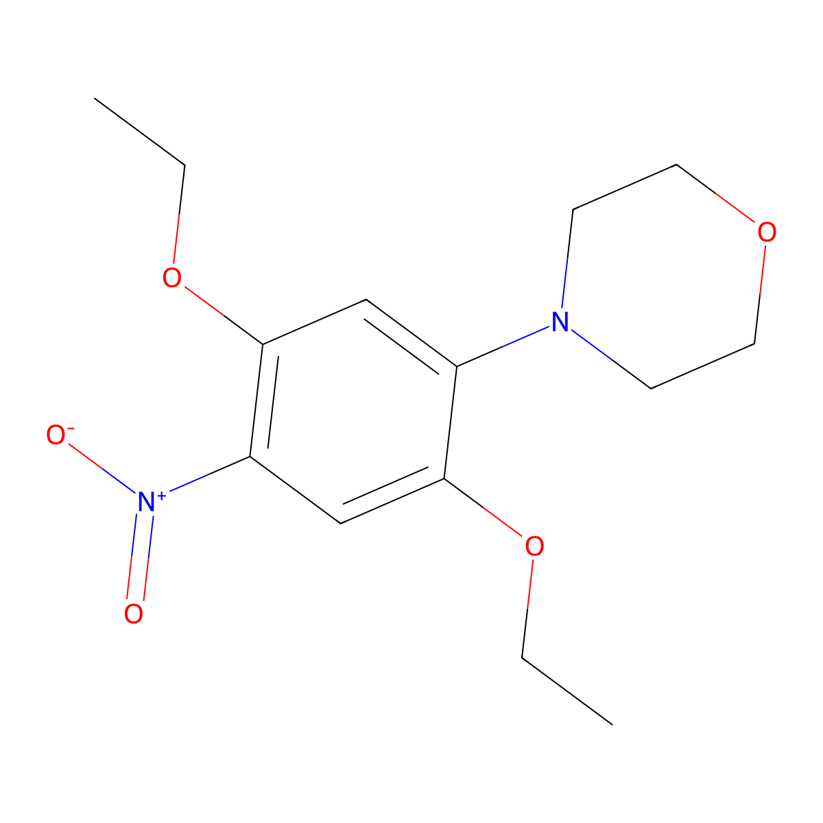 4-(2,5-Diethoxy-4-nitrophenyl)morpholine molecular structure, CAS 86-16-8