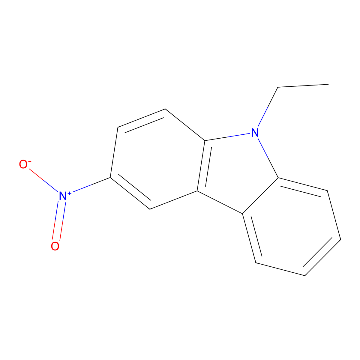 9-ethyl-3-nitro-9H-carbazole molecular structure, CAS 86-20-4