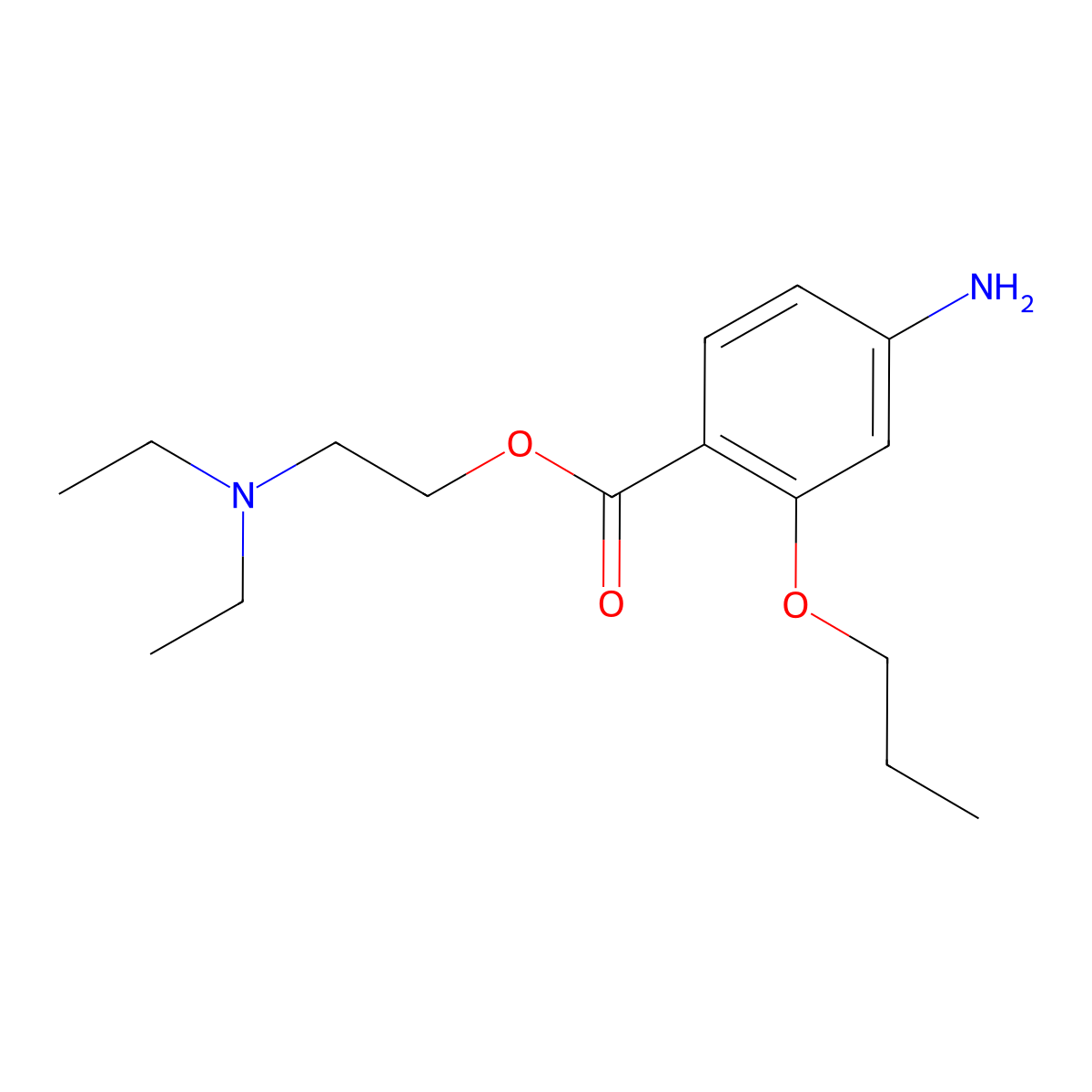 Propoxycaine molecular structure, CAS 86-43-1