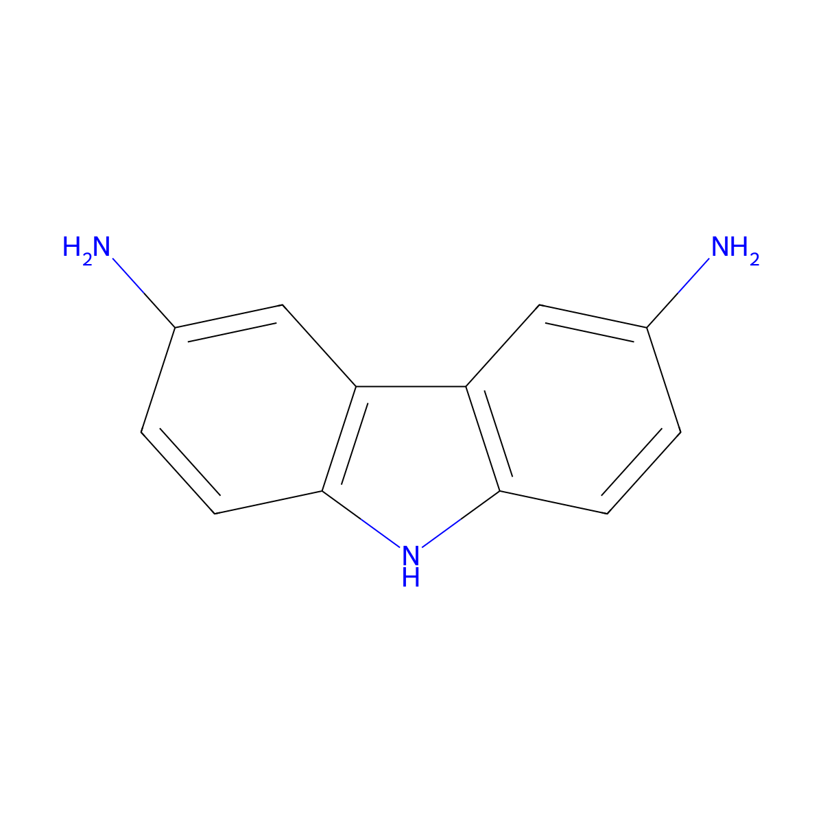 9H-carbazole-3,6-diamine molecular structure, CAS 86-71-5