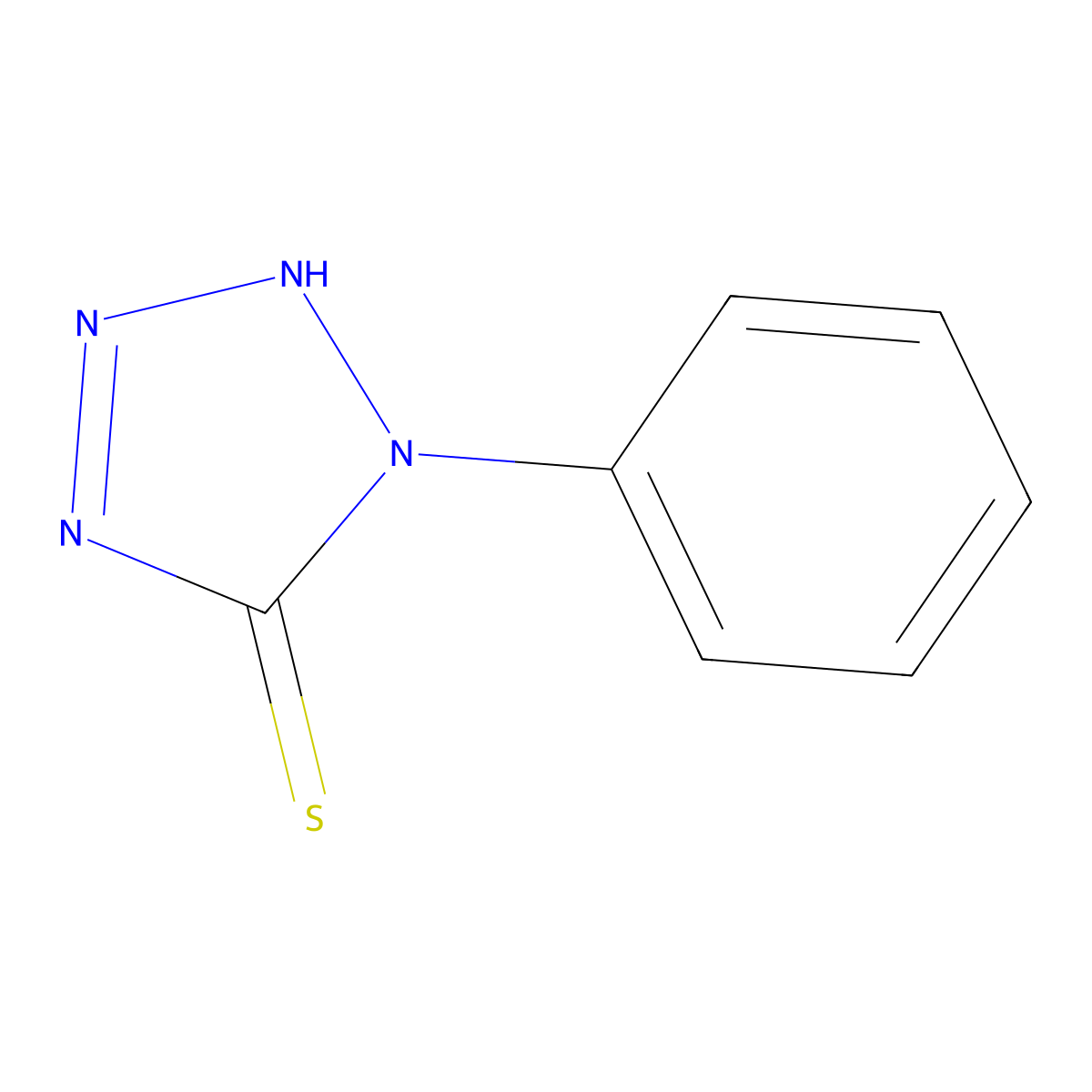 1-Phenyl-5-mercaptotetrazole molecular structure, CAS 86-93-1
