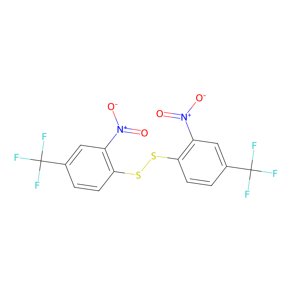 Disulfide, bis(2-nitro-4-(trifluoromethyl)phenyl) molecular structure, CAS 860-39-9
