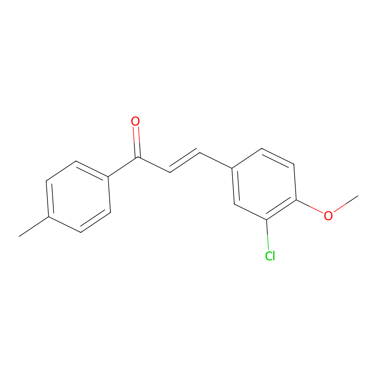 (E)-3-(3-chloro-4-methoxyphenyl)-1-(4-methylphenyl)prop-2-en-1-one molecular structure, CAS 860000-28-8