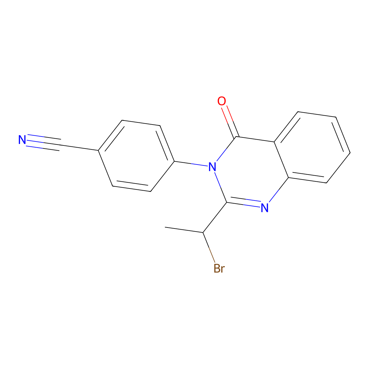 4-[2-(1-bromoethyl)-4-oxo-3(4H)-quinazolinyl]benzenecarbonitrile molecular structure, CAS 860002-84-2