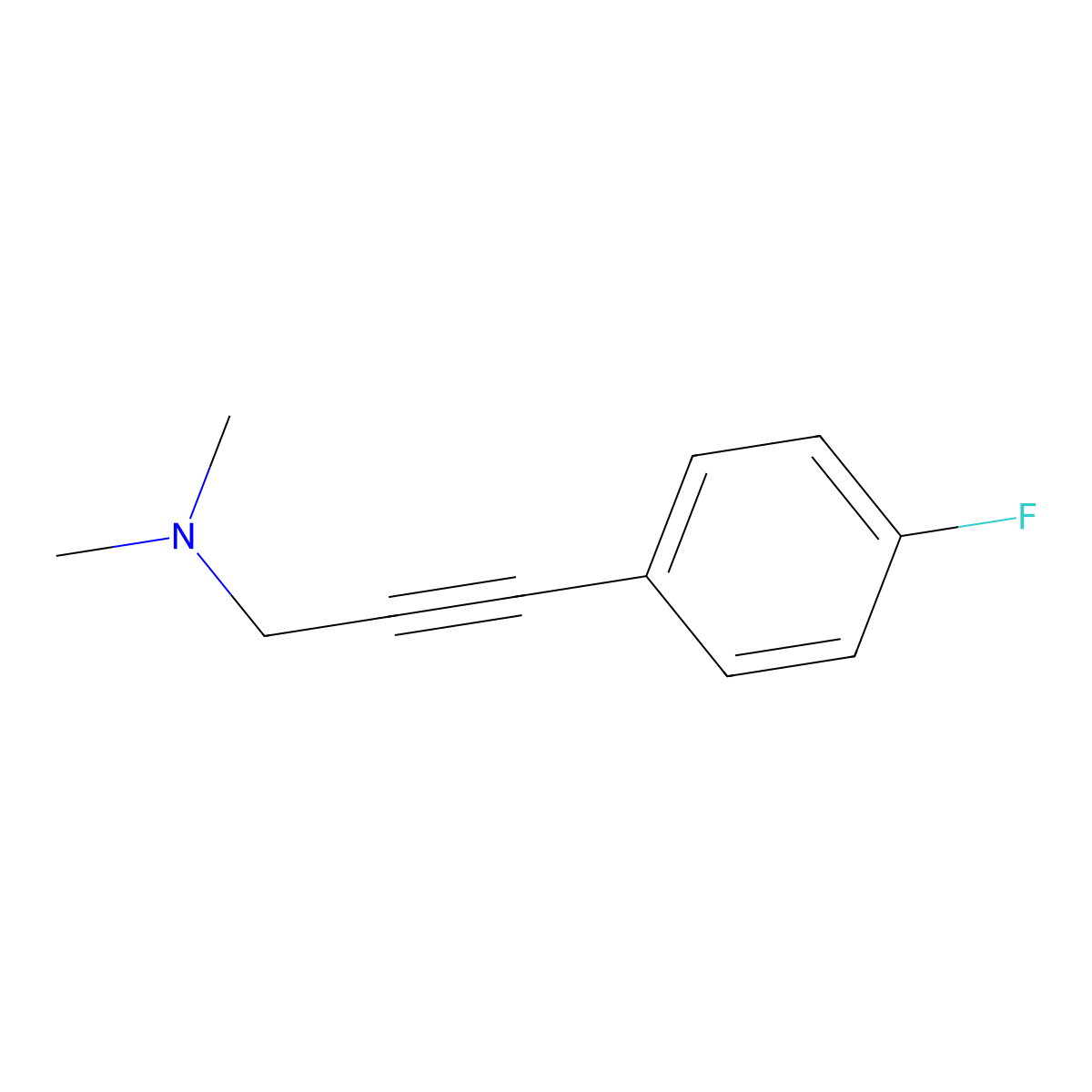 3-(4-fluorophenyl)-N,N-dimethylprop-2-yn-1-amine molecular structure, CAS 860003-19-6