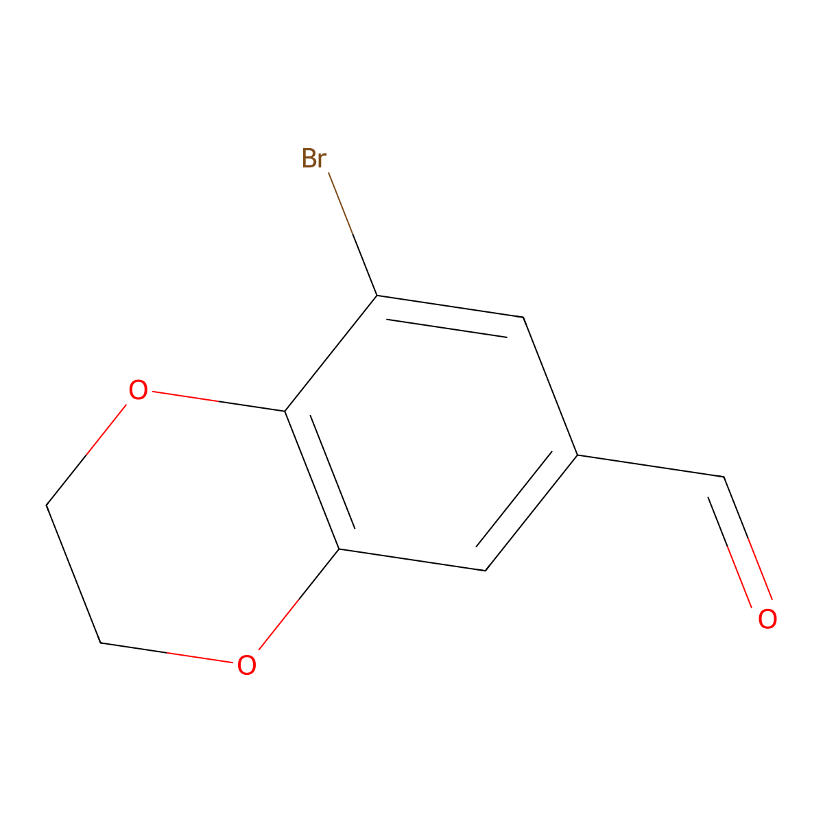 8-Bromo-2,3-dihydro-1,4-benzodioxine-6-carbaldehyde molecular structure, CAS 860003-88-9