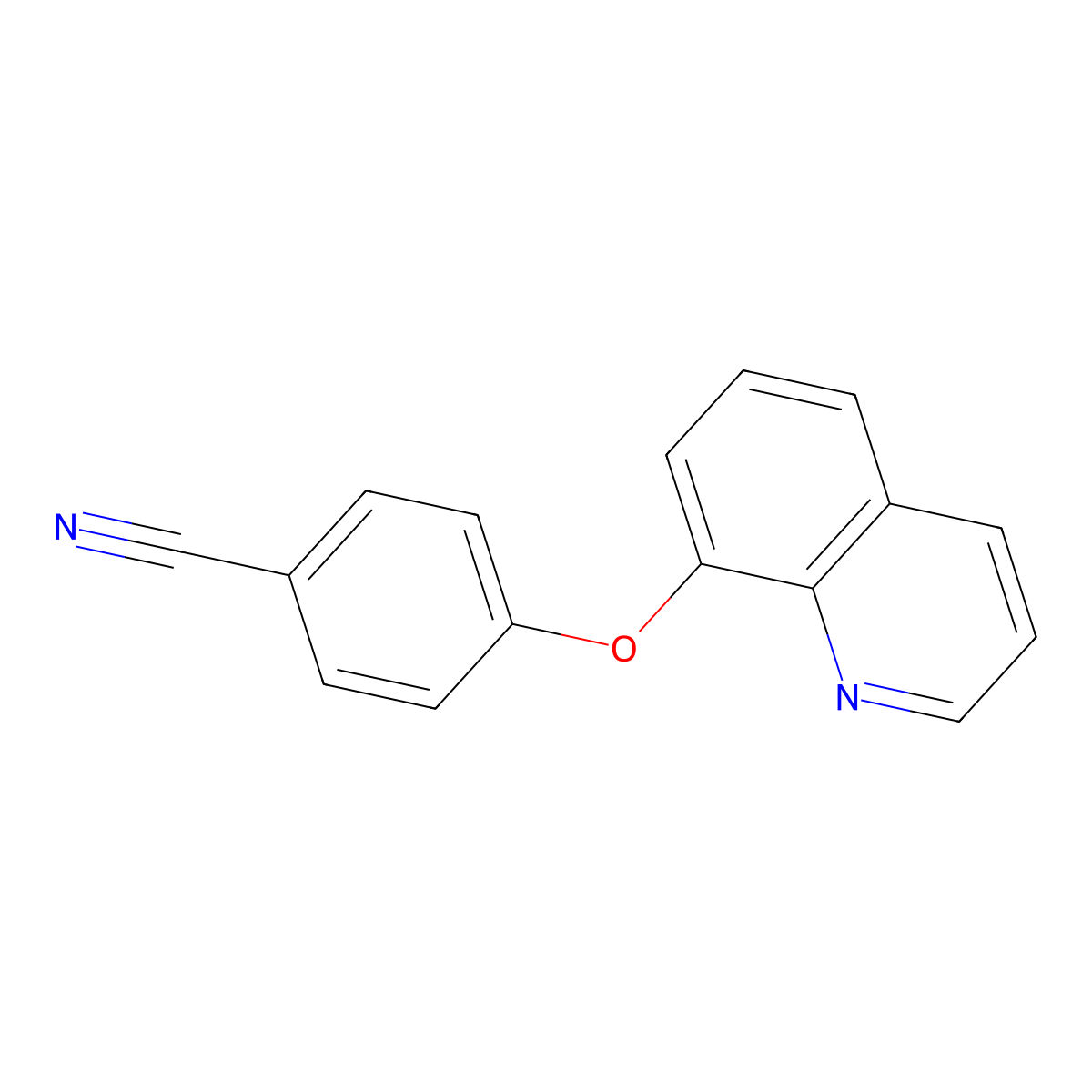 Benzonitrile, 4-(8-quinolinyloxy)- molecular structure, CAS 860004-36-0