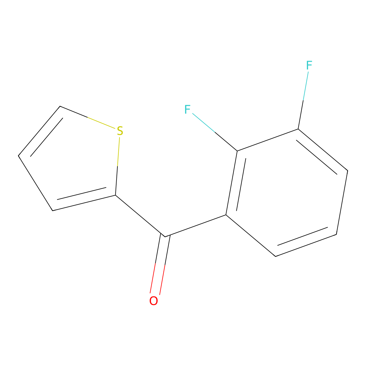 (2,3-Difluorophenyl)(thiophen-2-yl)methanone molecular structure, CAS 860016-97-3