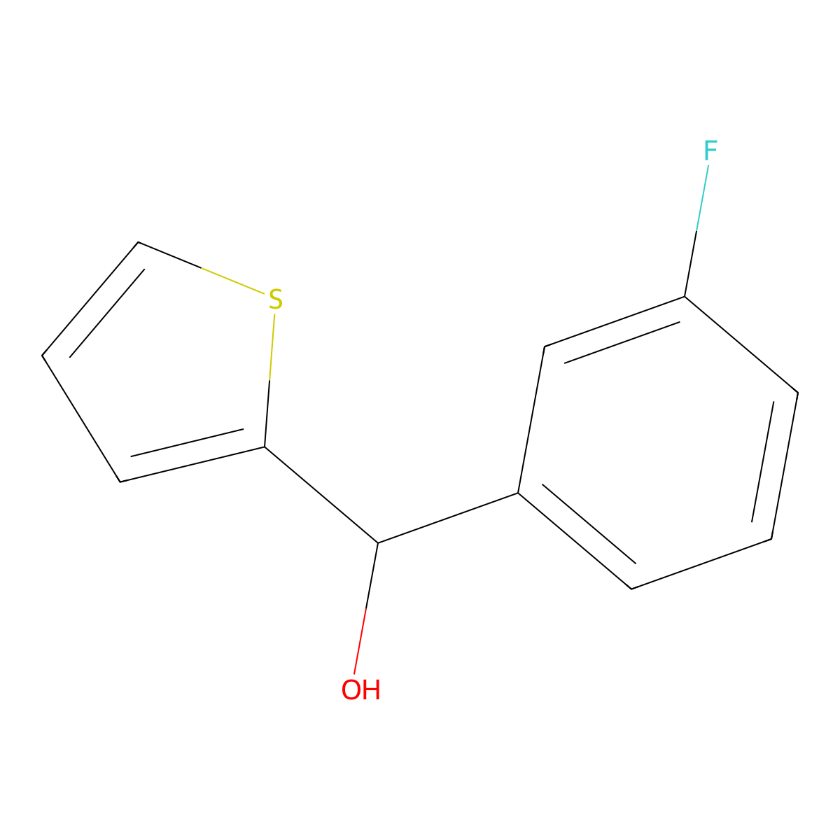 3-Fluorophenyl-(2-thienyl)methanol molecular structure, CAS 860016-99-5