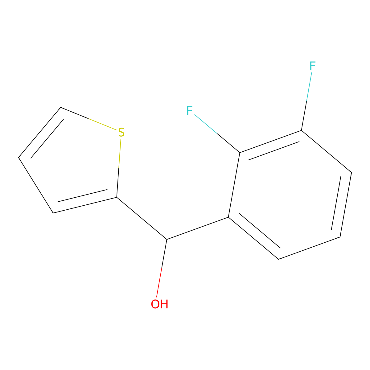 (2,3-Difluorophenyl)(thiophen-2-yl)methanol molecular structure, CAS 860017-00-1