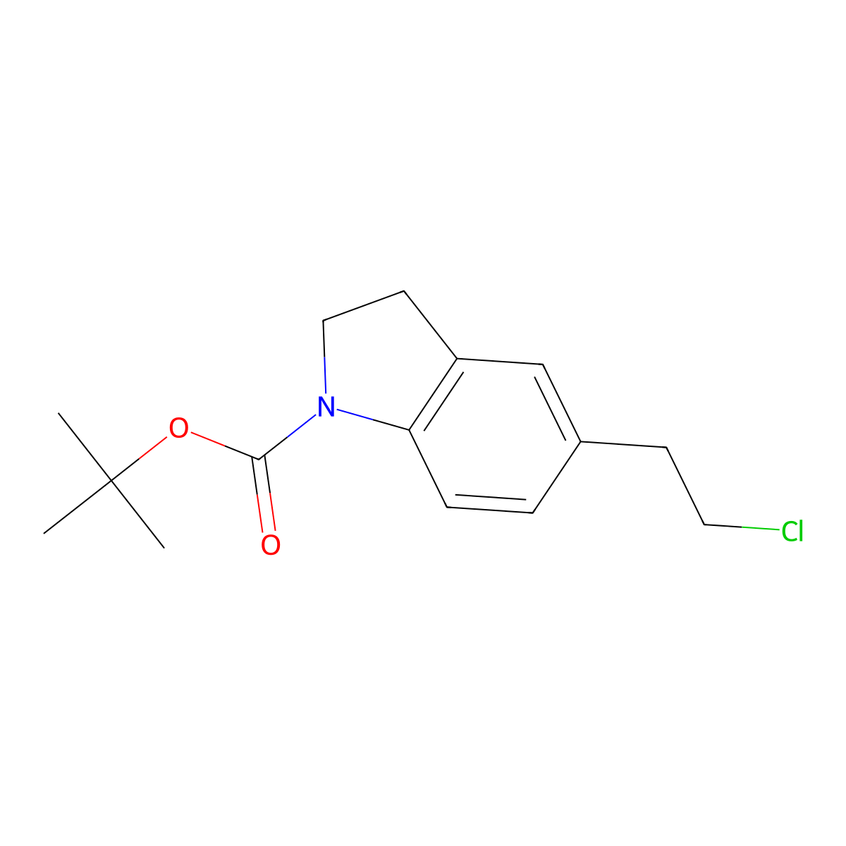 tert-butyl 5-(2-chloroethyl)-2,3-dihydro-1H-indole-1-carboxylate molecular structure, CAS 860024-94-8