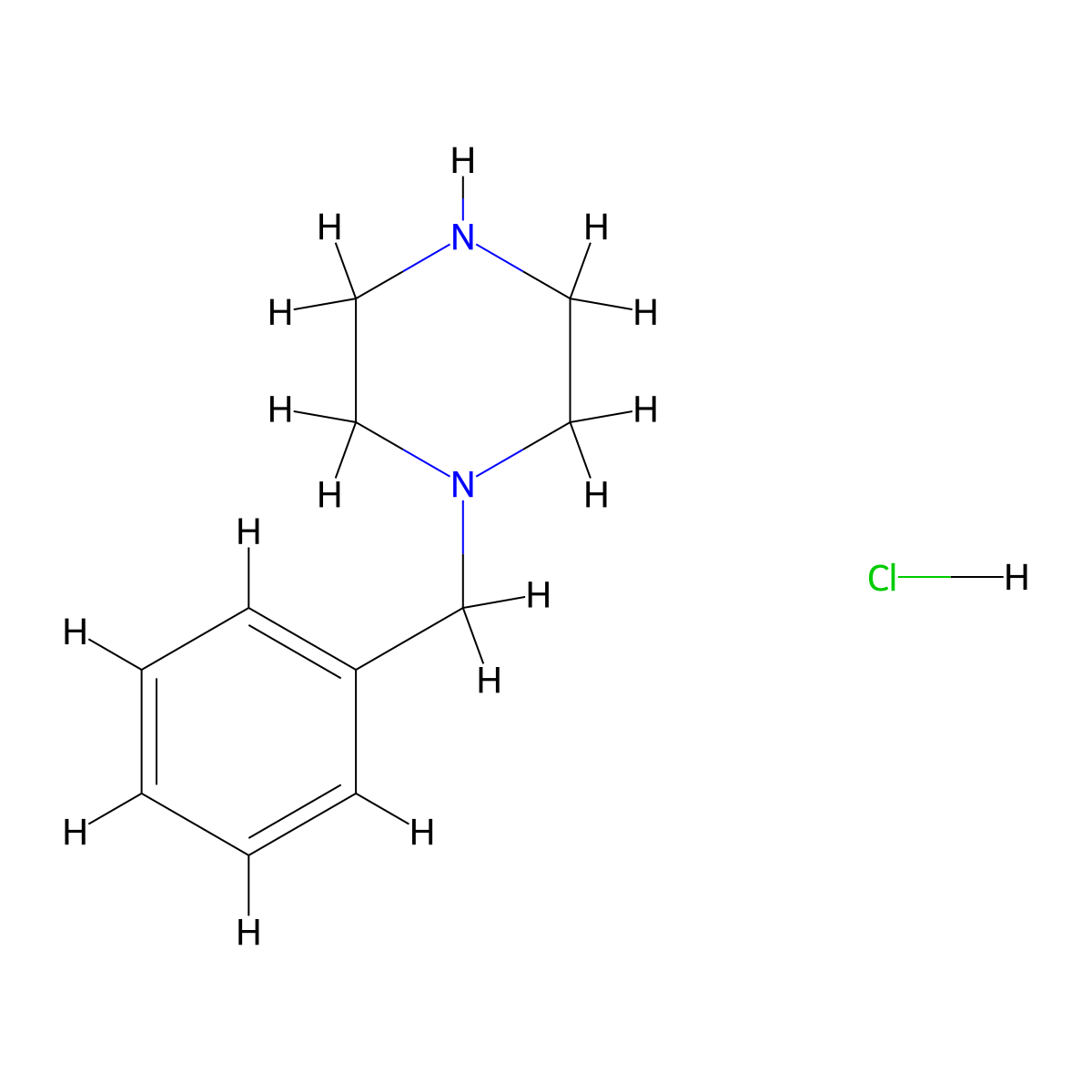 1-Benzylpiperazine hydrochloride molecular structure, CAS 860027-50-5