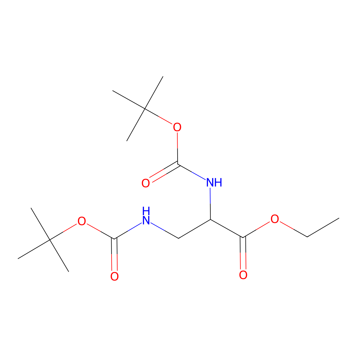 (S)-Ethyl 2,3-bis((tert-butoxycarbonyl)amino)propanoate molecular structure, CAS 860033-33-6