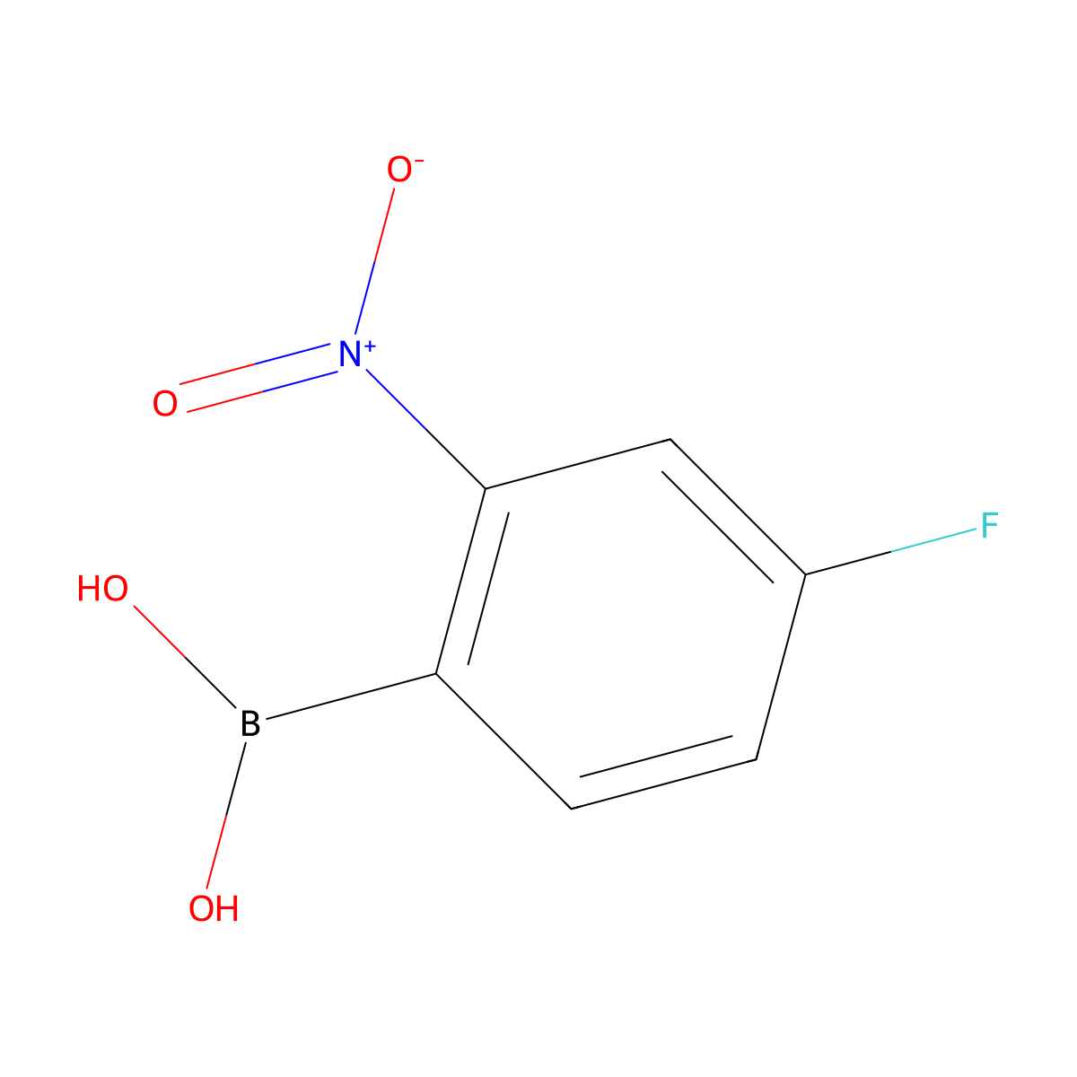 (4-Fluoro-2-nitrophenyl)boronic acid molecular structure, CAS 860034-00-0