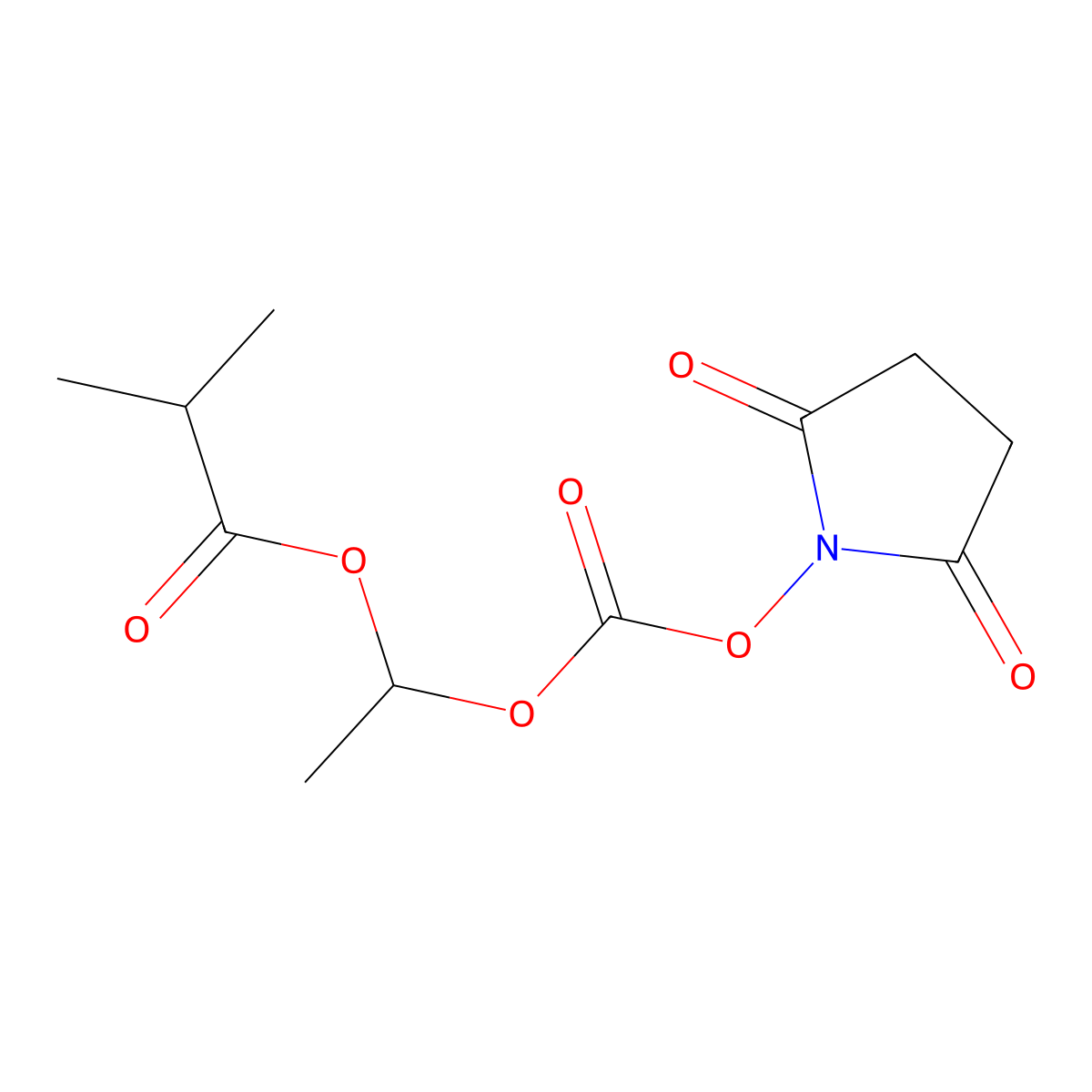 1-((((2,5-Dioxo-1-pyrrolidinyl)oxy)carbonyl)oxy)ethyl 2-methylpropanoate molecular structure, CAS 860035-10-5