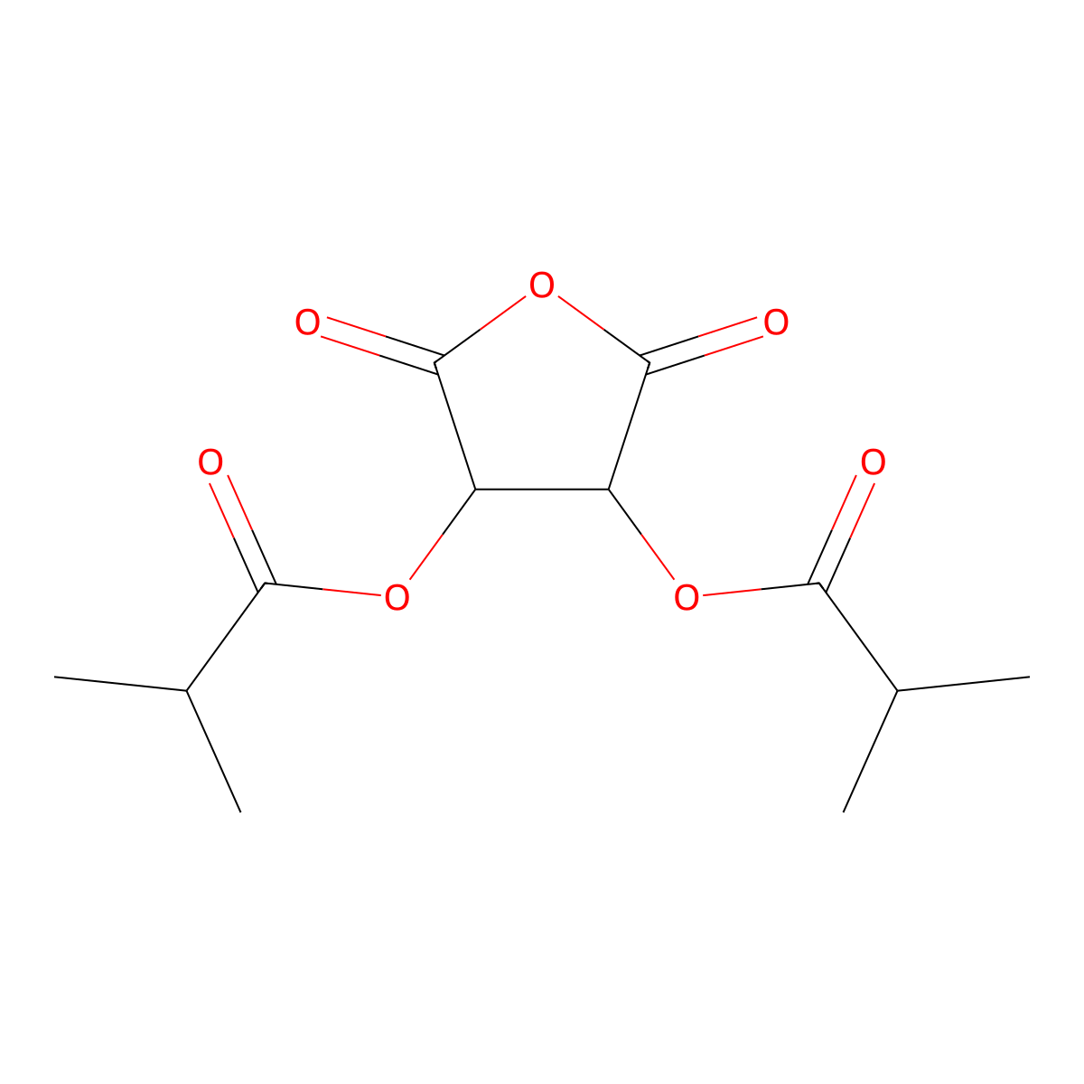 (3S,4S)-2,5-Dioxo-3,4-diisobutyroyloxy-3,4-dihydrofuran molecular structure, CAS 860035-18-3