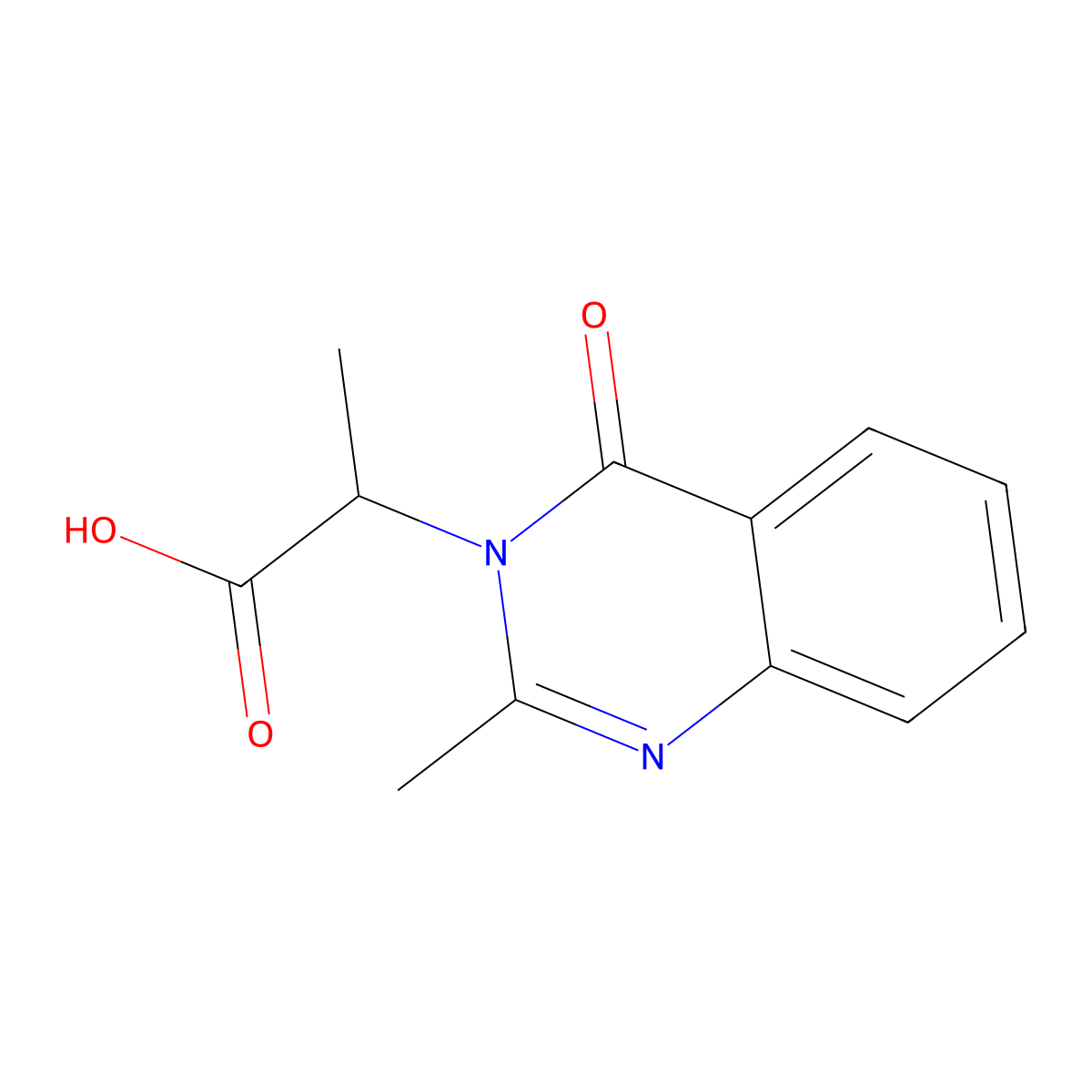 2-(2-Methyl-4-oxo-3,4-dihydroquinazolin-3-yl)propanoic acid molecular structure, CAS 860084-48-6
