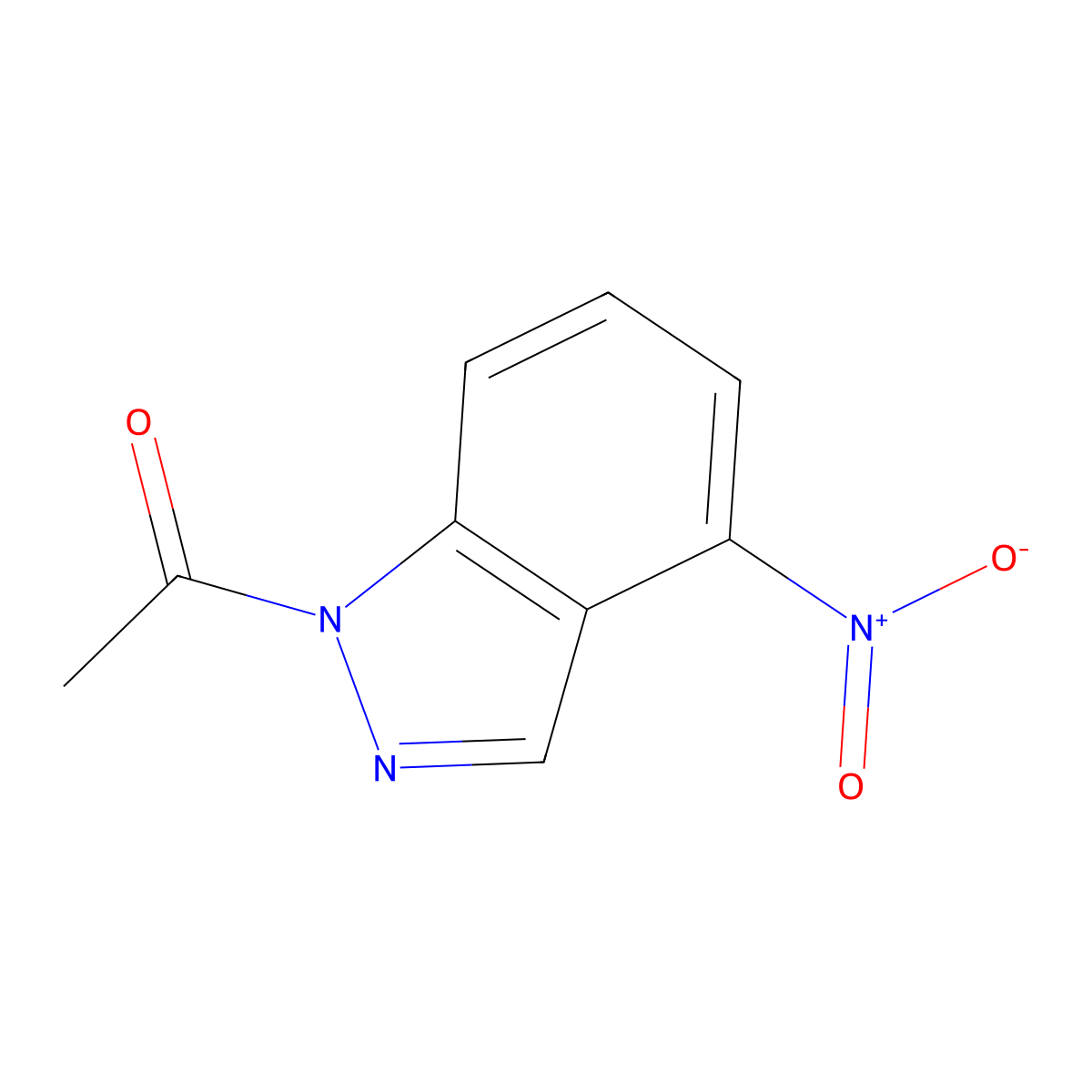 1-(4-Nitro-1H-indazol-1-yl)ethan-1-one molecular structure, CAS 86009-37-2
