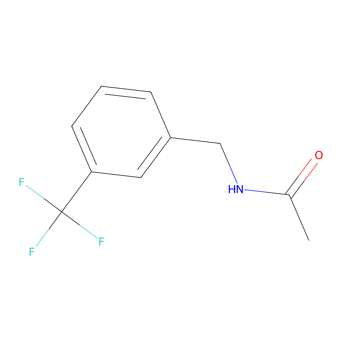 N-{[3-(trifluoromethyl)phenyl]methyl}acetamide molecular structure, CAS 86010-63-1